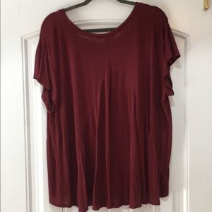Deep red flowy shirt